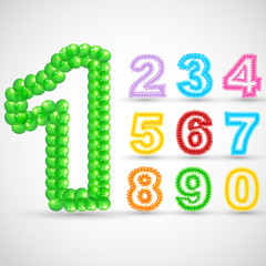 Colorful Balloon Number Set