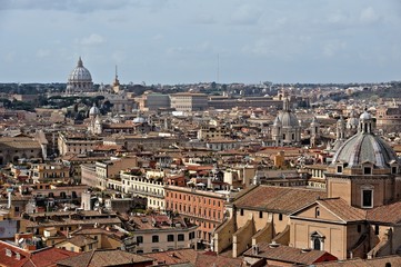 Fototapeta na wymiar Widok na Rzym Bazylika Świętego Piotra