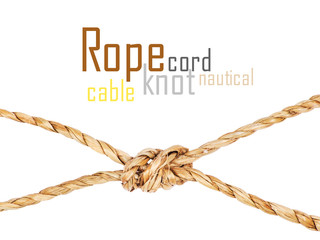 rope with knot, isolated on white