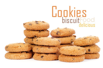 A stack of chocolate chip cookies