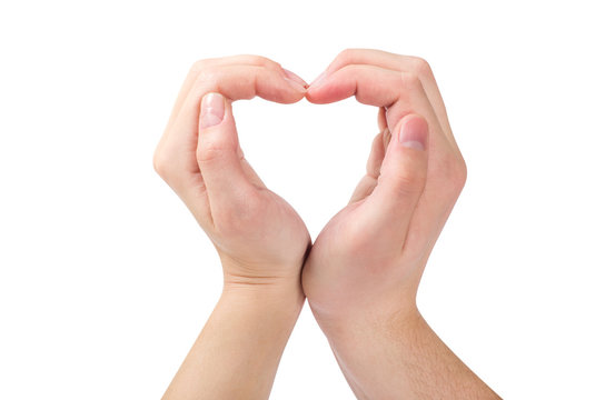 Two hands form a heart shape