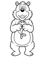 Illustration vectorielle d& 39 ours de dessin animé - Livre de coloriage