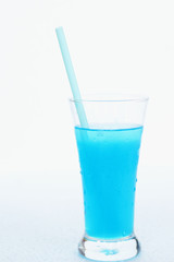 Blue water mixed with soda