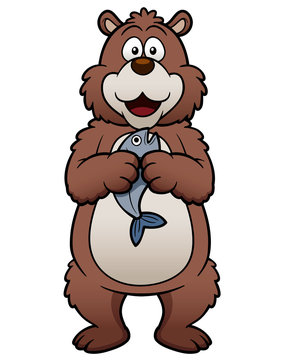 Vector illustration of cartoon bear