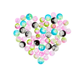 Set of beads for making jewelry heart-shaped