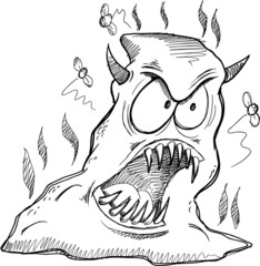 Monster Poop Sketch Drawing Vector Art