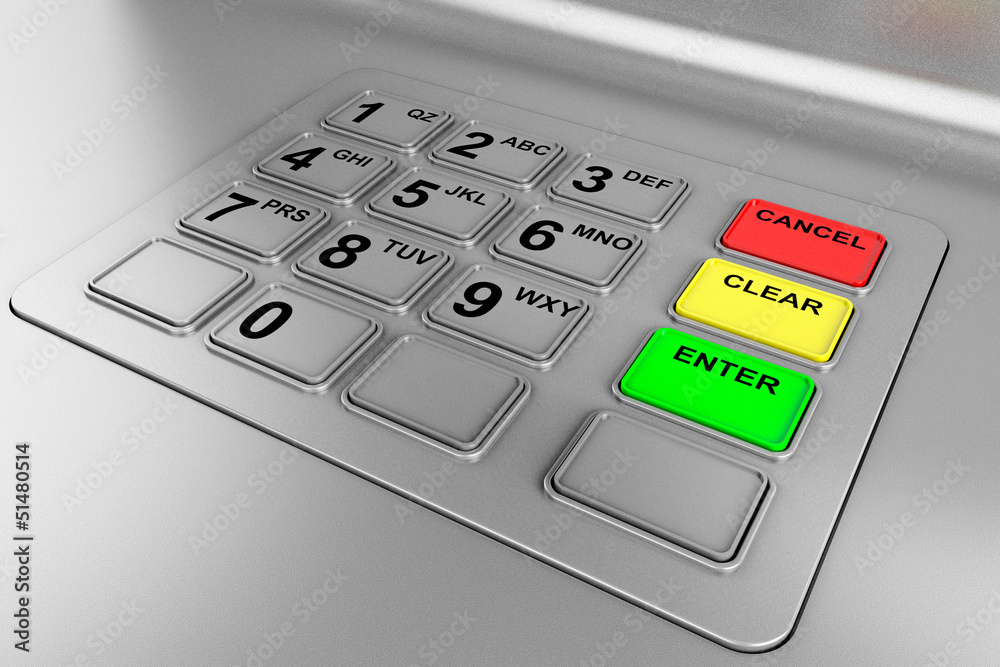 Poster closeup of an atm machine