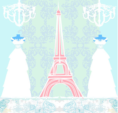 mannequin and Eiffel Tower - abstract design