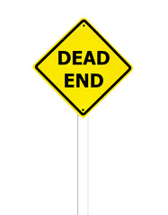 Dead End sign on a white background