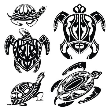 Set of decorative turtles