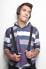 Young attractive man with headphones