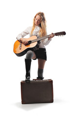 girl playing guitar