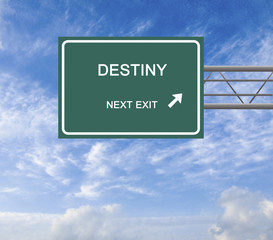Road sign to destinity