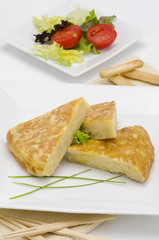 Spanish Cuisine. Spanish Omelette. Tortilla de patatas.