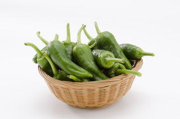 Green peppers. Pimientos del Padron.