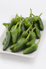 Green peppers. Pimientos del Padron.