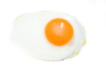 Fried egg isolated on white background