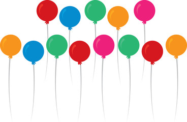 Floating balloons in multiple colors