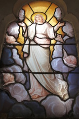 Obraz premium Vitrail d'un caveau du cimetière de Passy à Paris 