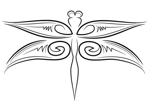 libellula tatuaggio tribale
