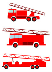 Fire engine in retro cartoon style. 