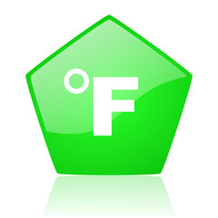fahrenheit green pentagon web glossy icon