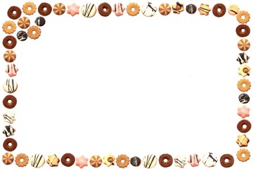 food frame with multicolor cookies
