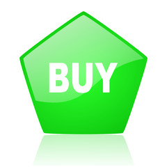 buy green pentagon web glossy icon
