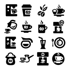 coffee icons set