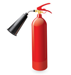 Obraz premium Red metal glossiness fire extinguisher