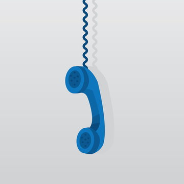 Blue phone hanging from above