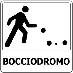 CARTELLO INDICATORE BOCCIODROMO CAMPO GIOCO DELLE BOCCE