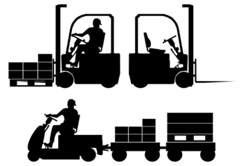 Logistic equipment silhouettes