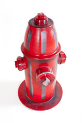 Red Fire Plug hydrant over white background