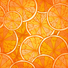 Bright hand drawn seamless background with oranges. Eps10 - 51490751