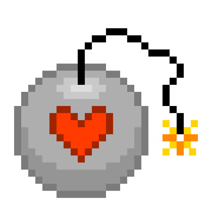 8-bit pixel love bomb