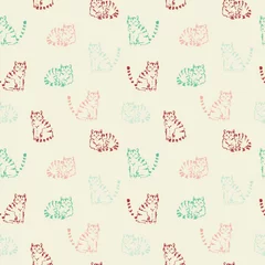 Fototapeten cats seamless pattern © tets