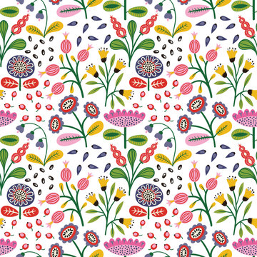 Fototapeta Seamless floral pattern