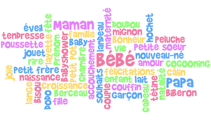 nuage de mots autour de b&eacute;b&eacute;