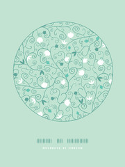 Vector Textured Colorful Branches Circle Decor Background With