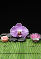 Spa setting with Pink orchid, candle