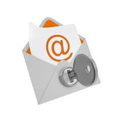 Envelope mail with key - security concept