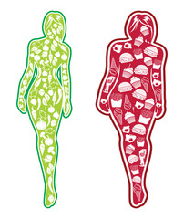 Healthy life and fast food life