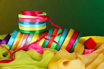 Bright ribbons on bright background