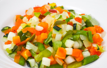 Mixed vegetables on a plate
