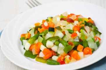 Mixed vegetables on a plate