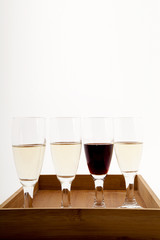 Degustazione di vino bianco e rosso