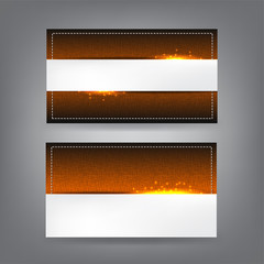 Stitched Textile and sparks theme business card template
