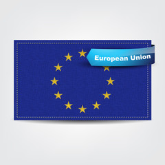 Fabric texture of the flag of European Union