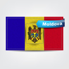 Fabric texture of the flag of Moldova